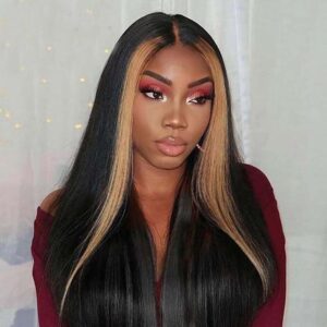 kisslove hair highlight wig straight virgin human hair wigs 2 - hicrazycat