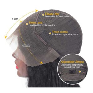 13x4 13x6 Lace Frontal Wig 10A Brazilian Straight Virgin Human Hair Wigs 8 straight 13x6 lace fornt wig cap 1 - hicrazycat