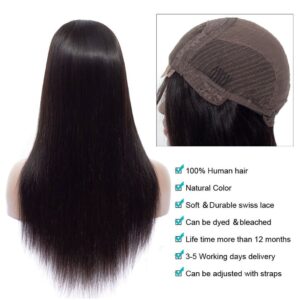 straight human hair 5x5 lace closure wig 1 - hicrazycat